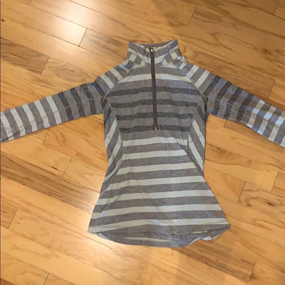 Grey Striped Lululemon Jacket